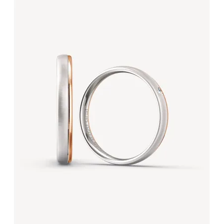 Elowen Trauringe Rosé- & Weißgold mit Diamant | Moreen
