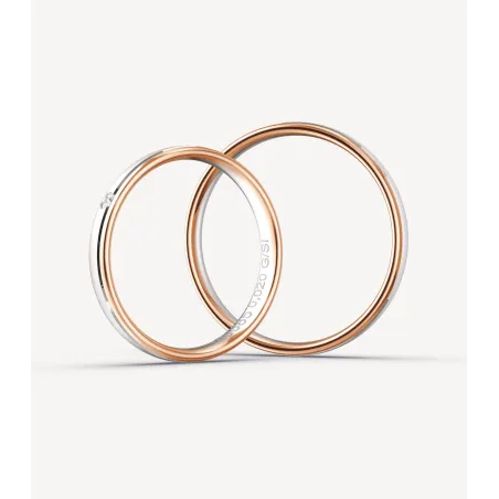 Elowen Trauringe Rosé- & Weißgold mit Diamant | Moreen