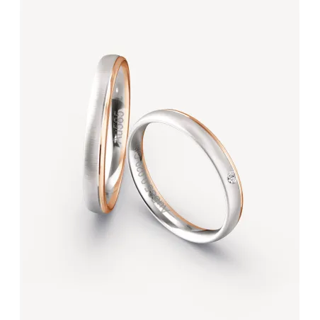 Elowen Trauringe Rosé- & Weißgold mit Diamant | Moreen