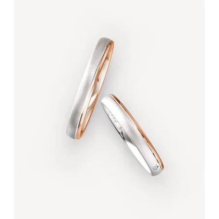 Elowen Trauringe Rosé- & Weißgold mit Diamant | Moreen