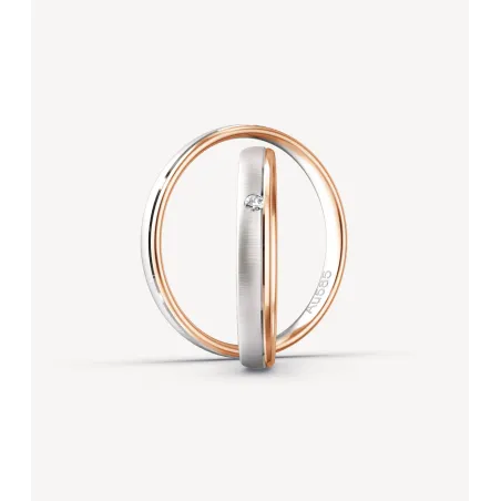Elowen Trauringe Rosé- & Weißgold mit Diamant | Moreen