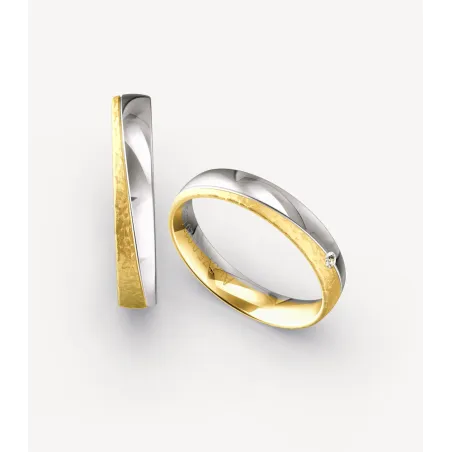 Calista Bicolor Eheringe mit Diamant | Moreen