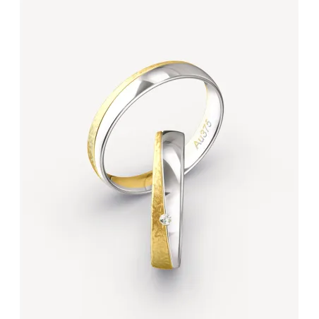Calista Bicolor Eheringe mit Diamant | Moreen