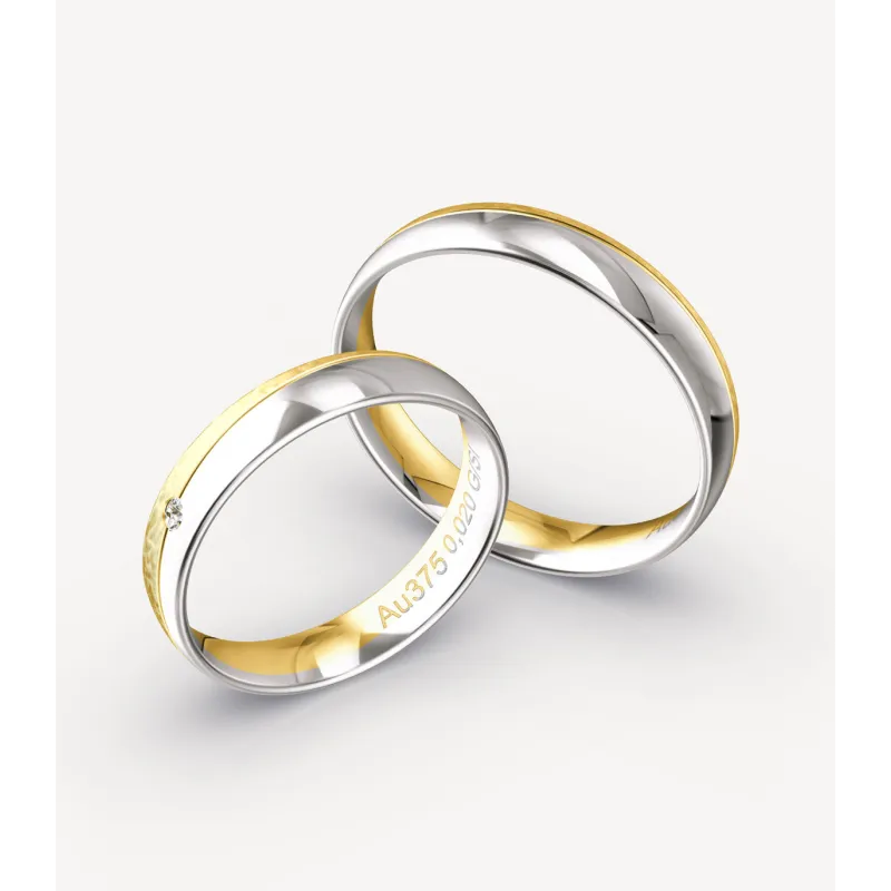 Calista Bicolor Eheringe mit Diamant | Moreen