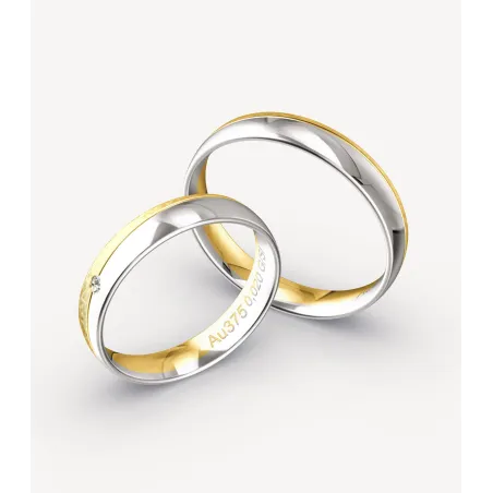 Calista Bicolor Eheringe mit Diamant | Moreen