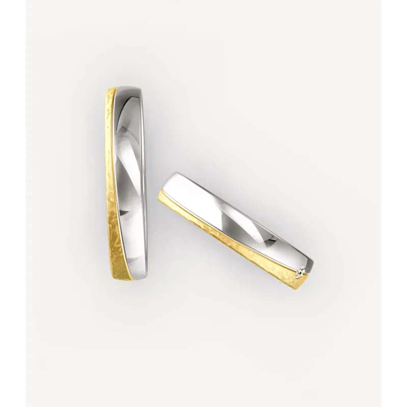 Calista Bicolor Eheringe mit Diamant | Moreen