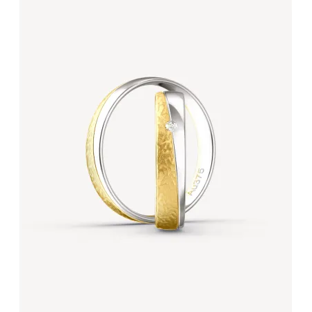 Calista Bicolor Eheringe mit Diamant | Moreen