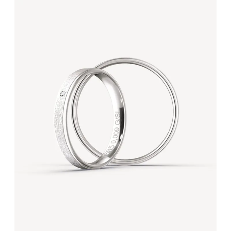 Elvina Trauringe aus Weißgold mit Diamant | Moreen