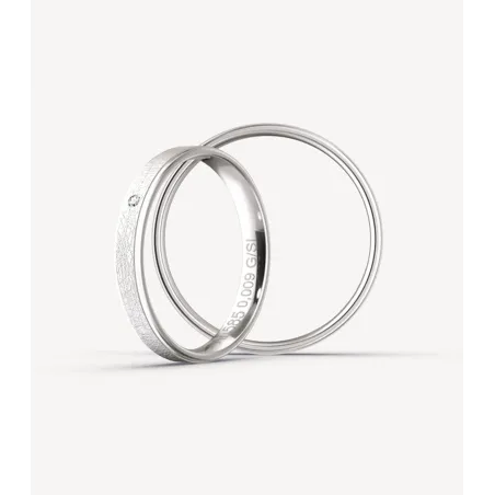 Elvina Trauringe aus Weißgold mit Diamant | Moreen