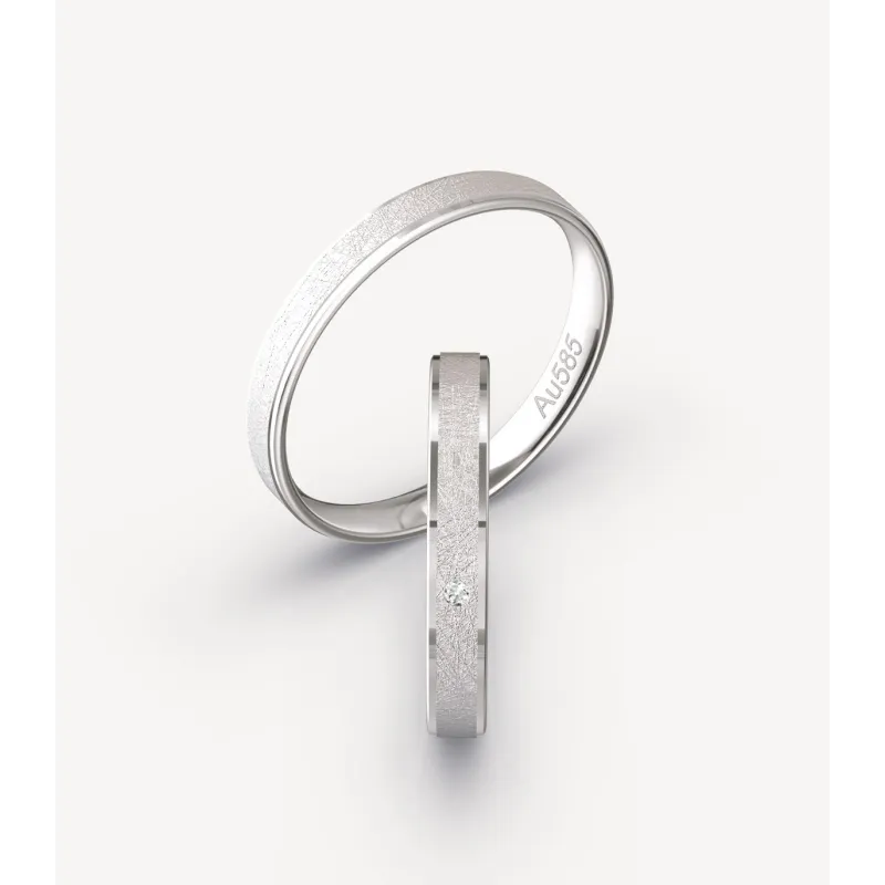 Elvina Trauringe aus Weißgold mit Diamant | Moreen