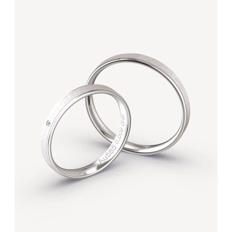 Elvina Trauringe aus Weißgold mit Diamant | Moreen
