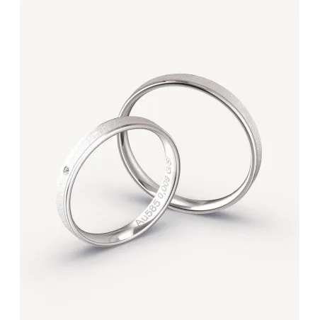 Elvina Trauringe aus Weißgold mit Diamant | Moreen