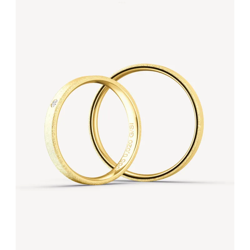 Elvina Eheringe Gelbgold 585 mit Brillant | Moreen