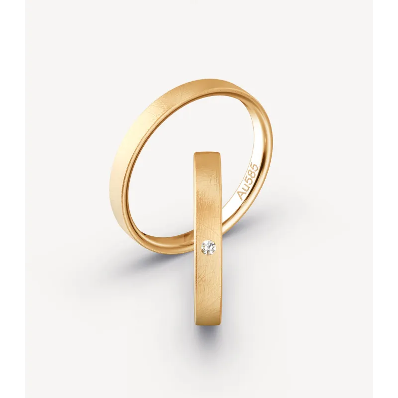 Liora Eheringe Roségold 585 mit Brillant | Moreen