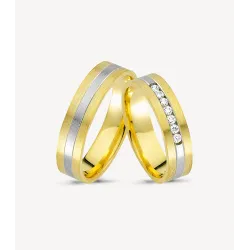 Avelina Trauringe Gelbgold Weißgold mit Diamanten | Moreen