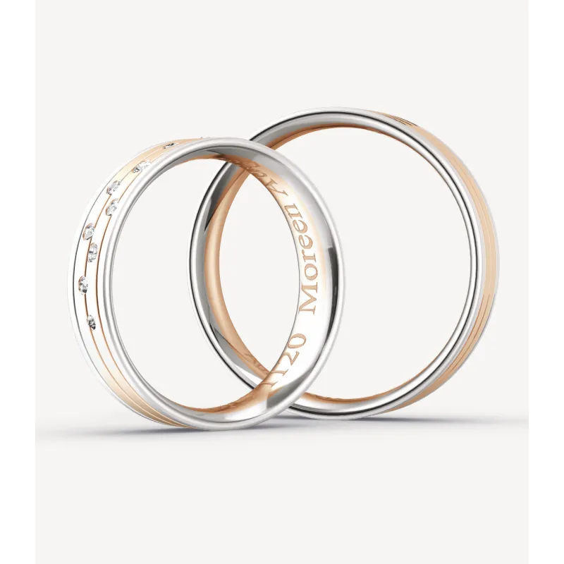 Seraphine Eheringe Rosé- & Weißgold mit Brillanten | Moreen