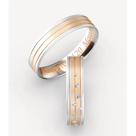 Seraphine Eheringe Rosé- & Weißgold mit Brillanten | Moreen