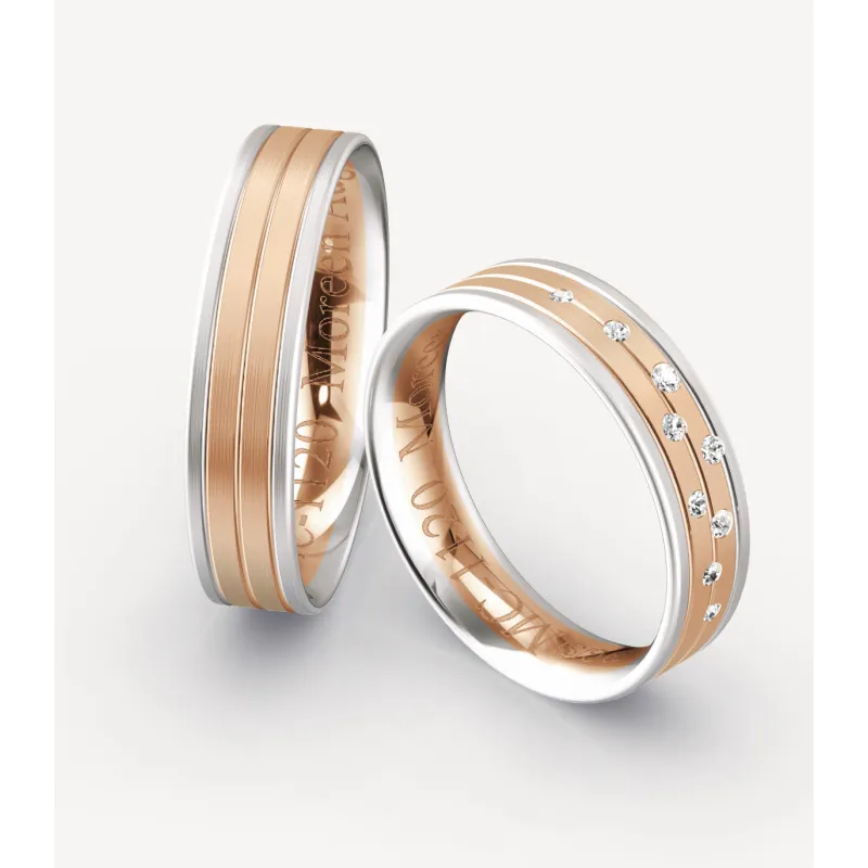 Seraphine Eheringe Rosé- & Weißgold mit Brillanten | Moreen