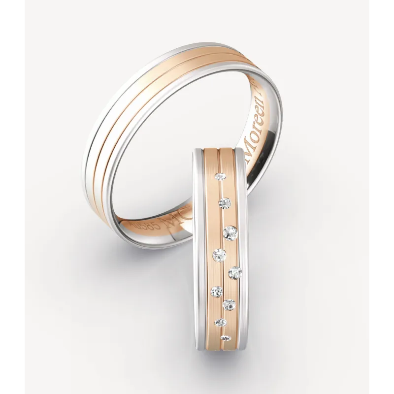 Seraphine Eheringe Rosé- & Weißgold mit Brillanten | Moreen